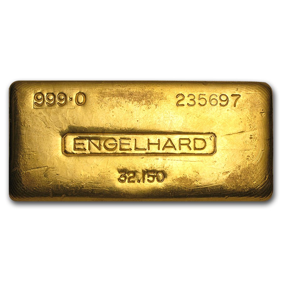 1 Kilo Gold Bar Engelhard .999 Fine 32.15 Oz