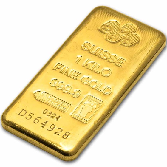 1 Kilo Gold Bar PAMP Suisse Cast .9999 Fine 32.15 Oz
