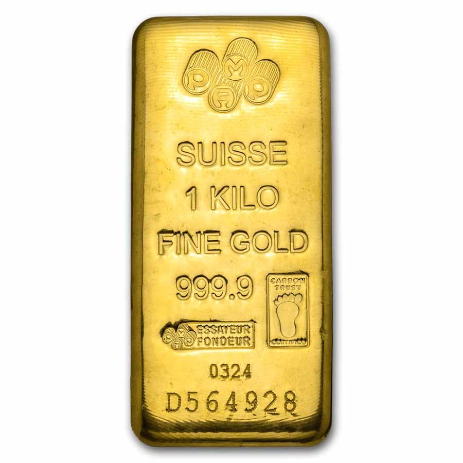 1 Kilo Gold Bar PAMP Suisse Cast .9999 Fine 32.15 Oz