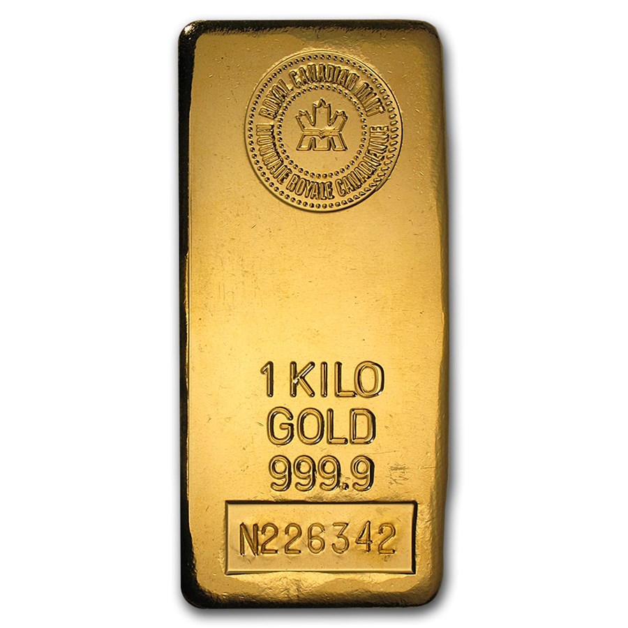 1 Kilo Gold Bar Royal Canadian Mint .9999 Fine 32.15 Oz