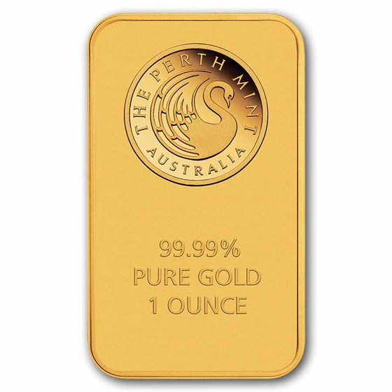 1 oz Gold Bar Perth Mint Swan In Assay .9999 Fine