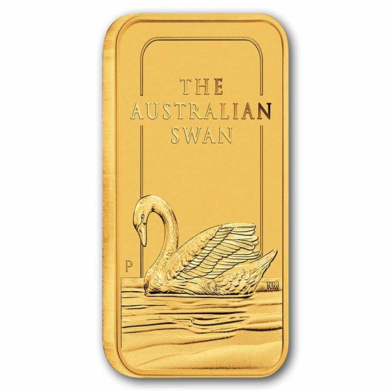 1 oz Gold Bar Perth Mint Swan .9999 Fine In Assay