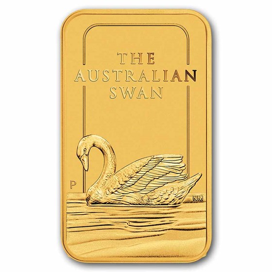 1 oz Gold Bar Perth Mint Swan .9999 Fine In Assay