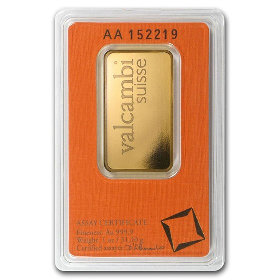 1 oz Gold Bar Valcambi .9999 Fine In Assay