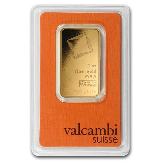 1 oz Gold Bar Valcambi .9999 Fine In Assay