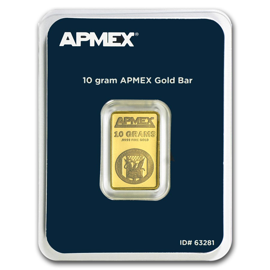 10 Gram Gold Bar APMEX .9999 Fine TEP 0.3215 Oz