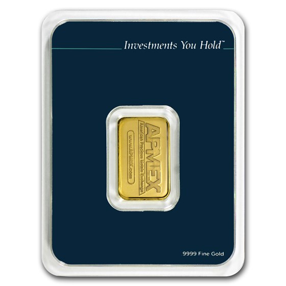 10 Gram Gold Bar APMEX .9999 Fine TEP 0.3215 Oz