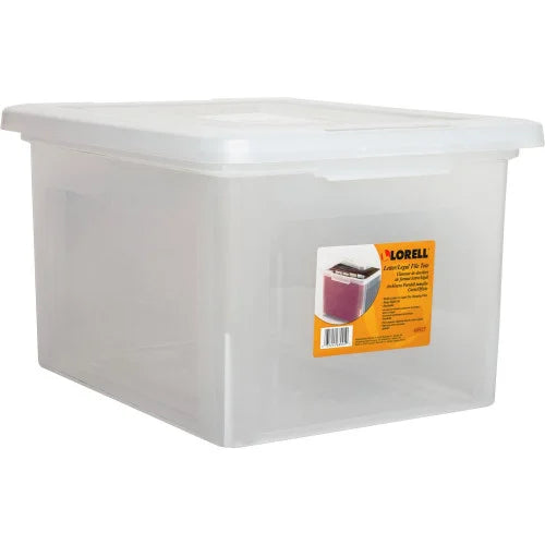 Stacking File Box External Dimensions: 14.2" Width x 18" Depth x 10.8" Height - Media Size Supported: Letter, Legal - Interlocking Closure - Stackable - Plastic - Clear - For File - 1 Each (LLR68925)