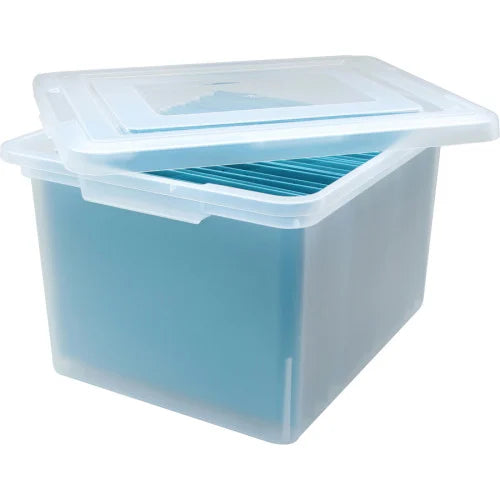 Stacking File Box External Dimensions: 14.2" Width x 18" Depth x 10.8" Height - Media Size Supported: Letter, Legal - Interlocking Closure - Stackable - Plastic - Clear - For File - 1 Each (LLR68925)