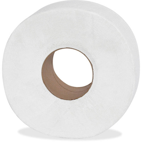Genuine Joe® Jumbo Toilet Paper, 2-Ply, 1,000-ft., 12 Rolls 2 Ply - 3.25" Width x 1000 ft Length - 9" Roll Diameter - 3 19/64" Core - White - 12 / Carton (GJO2510012)