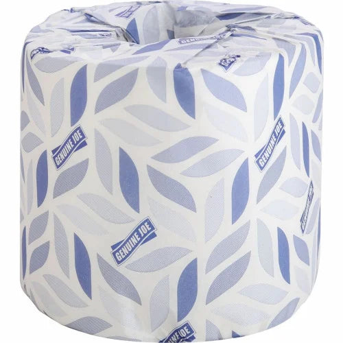 Genuine Joe® Standard Toilet Paper, 2-Ply, 500 Sheets, 96 Rolls 2 Ply - 4" Width x 3.20" Length - 500 Sheets/Roll - 1 5/8" Core - White - 96 Box (GJO2550096)
