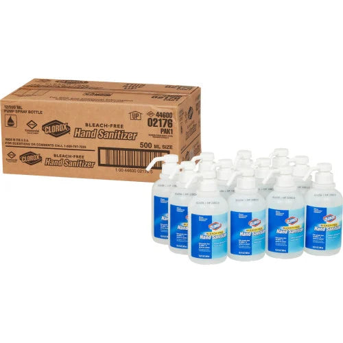 Clorox Commercial Solutions Hand Sanitizer 16.91 fl oz - Pump Bottle Dispenser - Kill Germs - Hand - Moisturizing - Clear - Non-sticky, Non-greasy - 12 / Carton (02176CT)