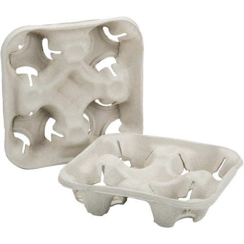 Boardwalk® Cup Tray, 8-32 oz, Four Cups, 300/Carton (BWK4CUPCARRIER)