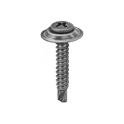 #8 x 1in #6 Head Phillips Oval Sems Tapping Screw Black Phosphate