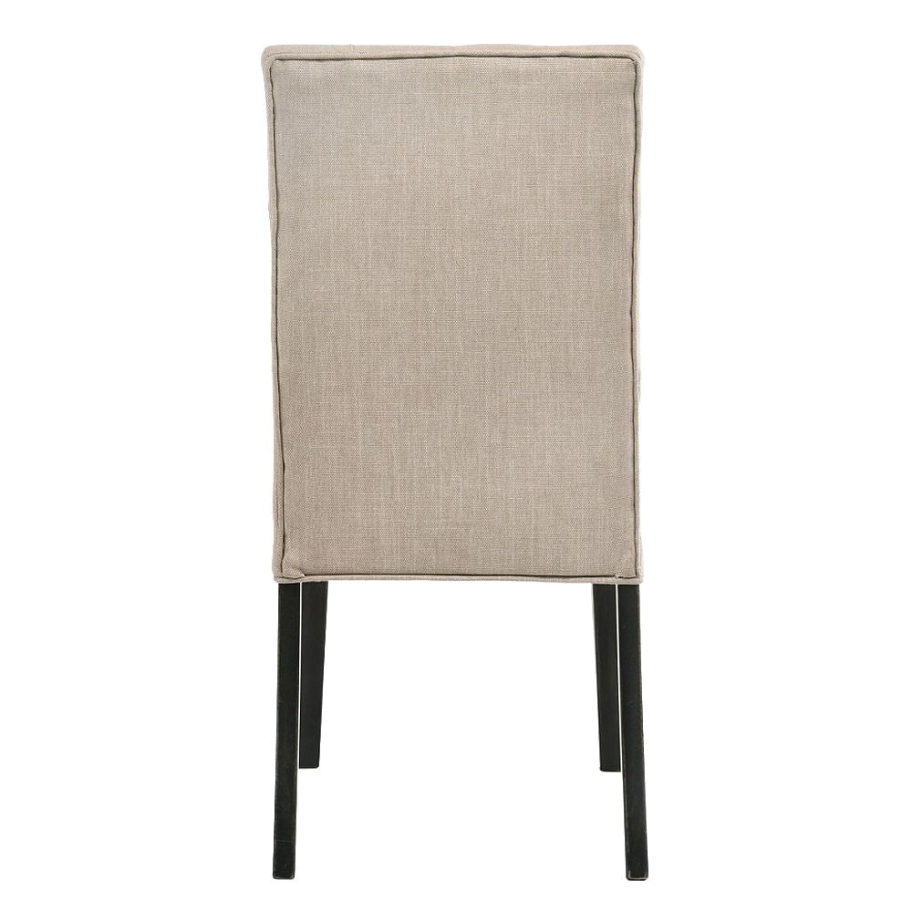 Morland - Side Chair (Set of 2) - Tan Linen & Vintage Black