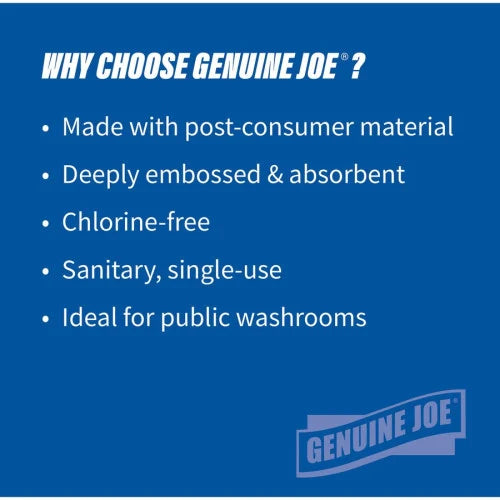 Genuine Joe® Multifold Paper Towels, 250 Towel Packs, 16 Packs 1 Ply - Multifold - 9.20" Width x 9.40" Length - White - 250/Pack - 16 / Carton (GJO21100)