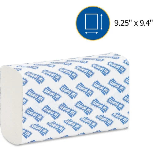 Genuine Joe® Multifold Paper Towels, 250 Towel Packs, 16 Packs 1 Ply - Multifold - 9.20" Width x 9.40" Length - White - 250/Pack - 16 / Carton (GJO21100)