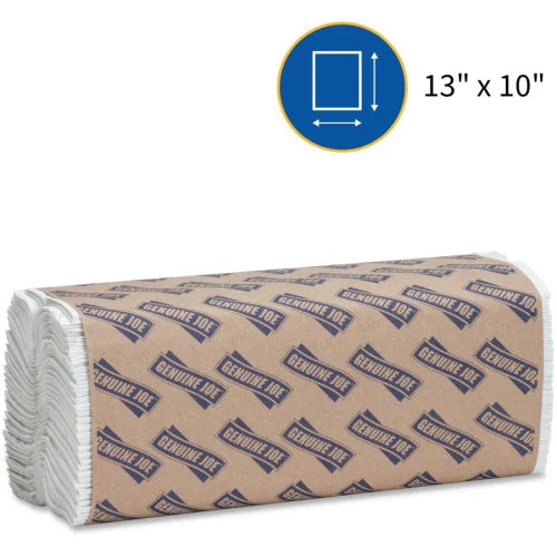Genuine Joe® C-Fold Paper Towels, 1-Ply, White, 2400 Towels 1 Ply - C-fold - 13" Width x 10" Length - White - 200/Pack - 12 / Carton (GJO21120)