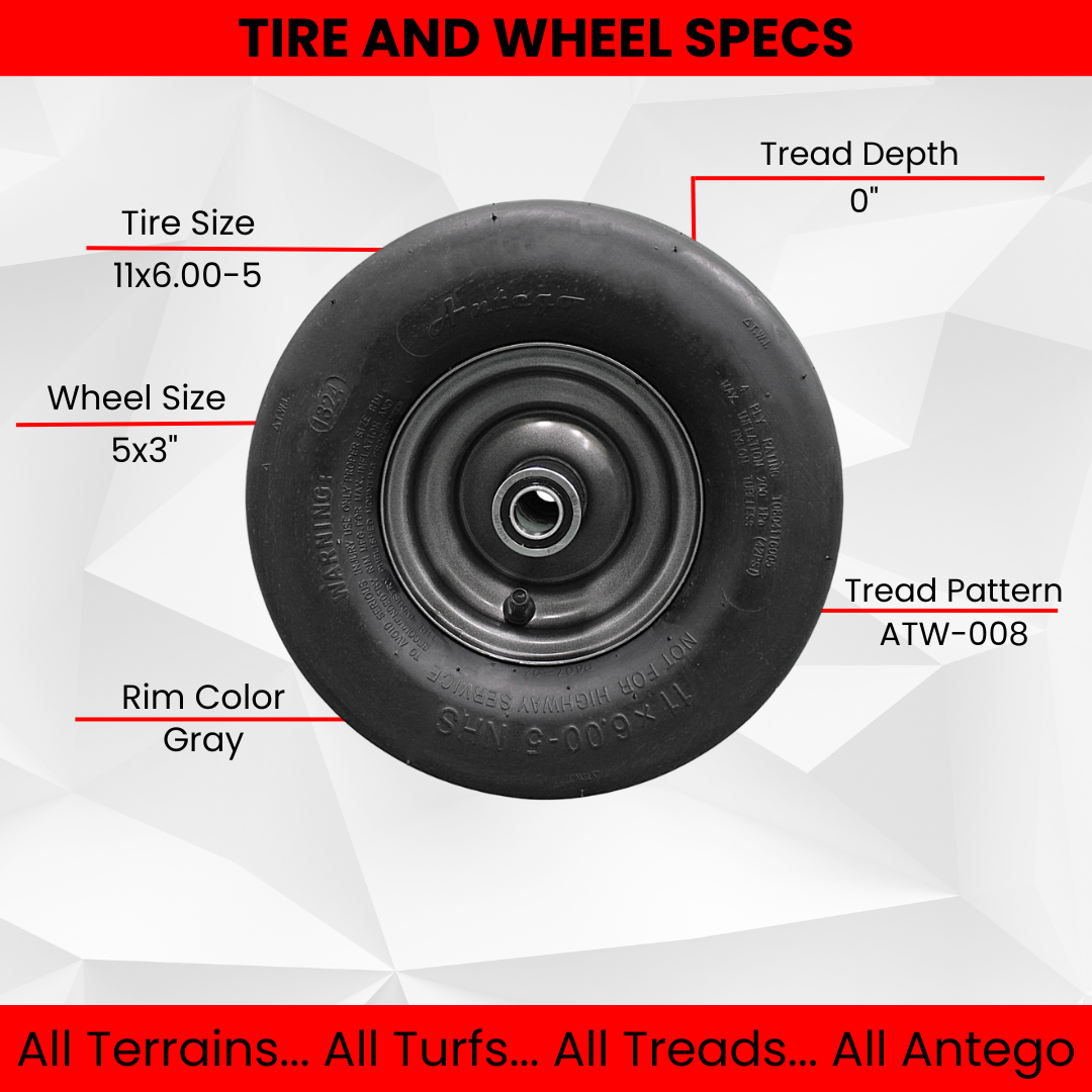 11x6.00-5 Tire Wheel Assy to Perfectly Replace Ariens/Gravely 07101105. Fits on Ikon XL Zero Turn (Set of Four)