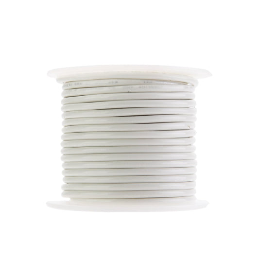 12 AWG Gauge Solid THHN Wire, 100 ft Length, White, 0.119" Diameter, 600 Volts, Building Wire
