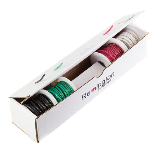 12 AWG Gauge Solid THHN Wire Kit, 25 ft Length Each, 0.119" Diameter, 600 Volts, Building Wire