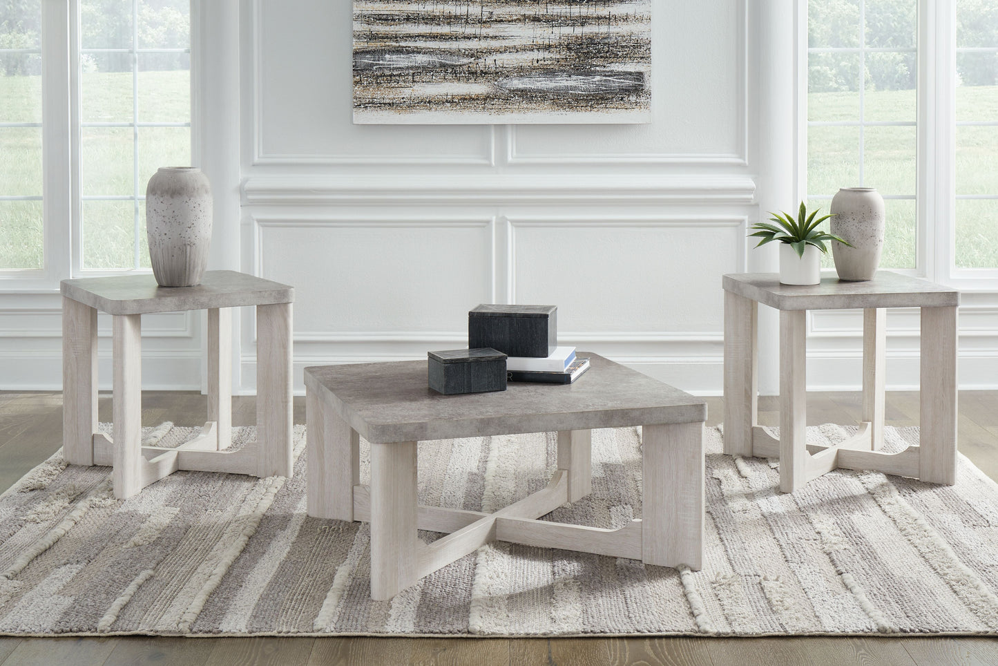 Garnilly - Occasional Table Set (Set of 3) - Whitewash