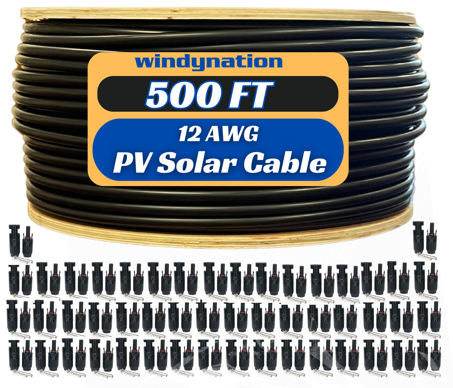 500 Foot Spool 12 Gauge 12 AWG Solar Panel Extension Cable Wire Black or Red Pure Copper
