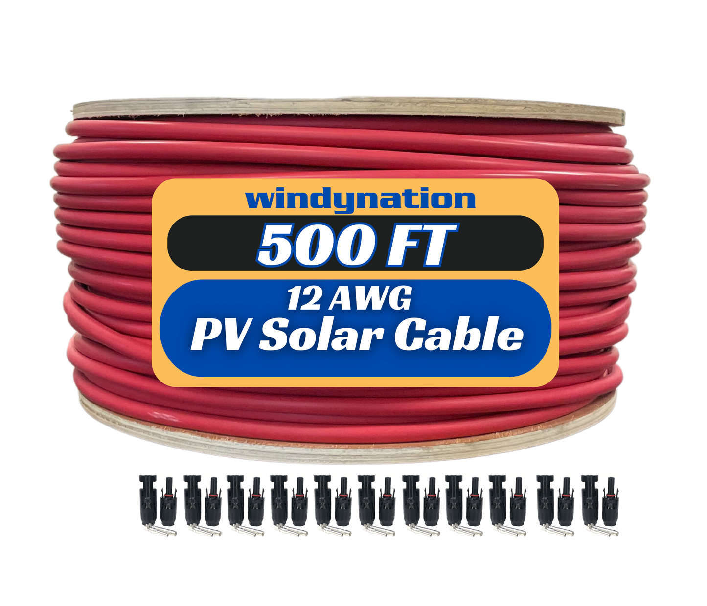 500 Foot Spool 12 Gauge 12 AWG Solar Panel Extension Cable Wire Black or Red Pure Copper