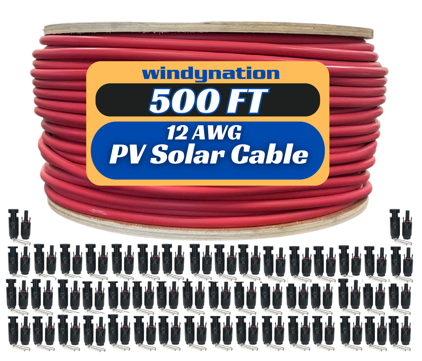 500 Foot Spool 12 Gauge 12 AWG Solar Panel Extension Cable Wire Black or Red Pure Copper