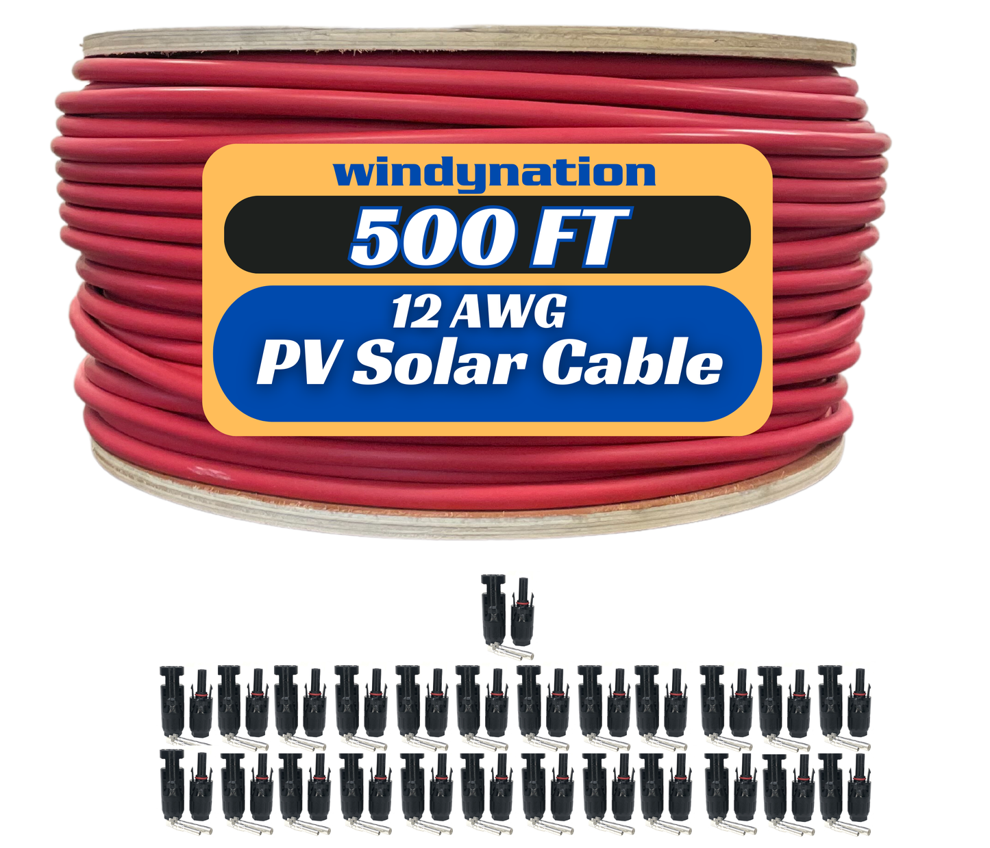 500 Foot Spool 12 Gauge 12 AWG Solar Panel Extension Cable Wire Black or Red Pure Copper