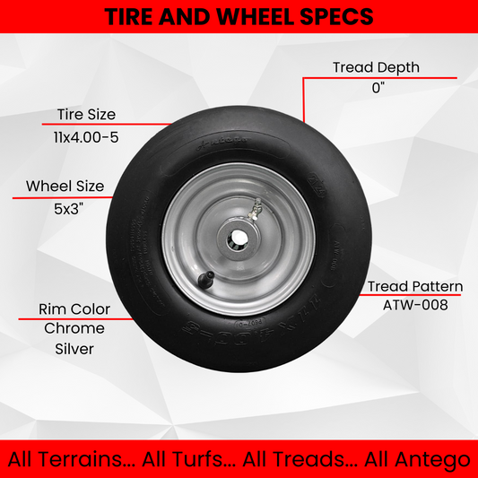 Hustler Pneumatic Tire Assemblies 11x4.00-5 Fits Raptor and Sport 605133 (Qty: 1)