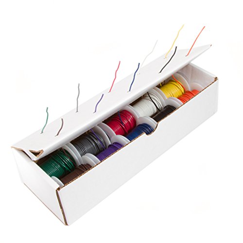 14 AWG Gauge GPT Marine Stranded Hook Up Wire 10-Color Kit, 25 ft Length Each, 0.0641" Diameter, UL1426, 60 Volts