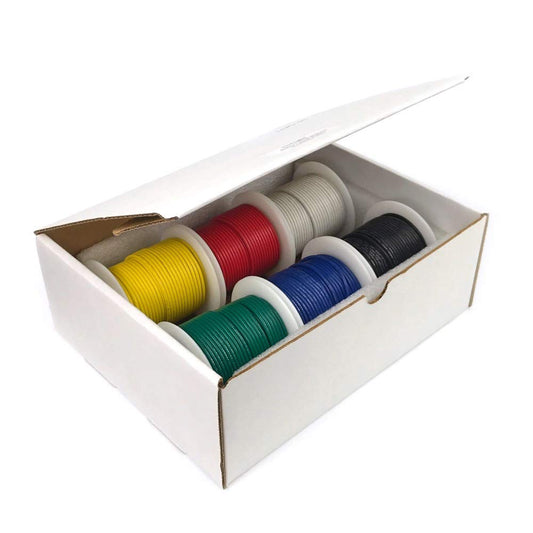 14 AWG Gauge SXL Automotive Stranded Hook Up Wire Kit, 100 ft Length Each, 6 Colors, 0.141" Diameter, 60 Volts