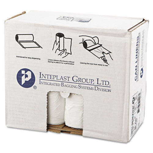 Boardwalk Low-Density Waste Can Liners, 30 gal, 0.6 mil, 30" x 36", White, Perforated Roll, 25 Bags/Roll, 8 Rolls/Carton (BWK3036EXH)