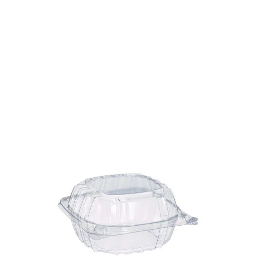 Dart ClearSeal Hinged-Lid Plastic Containers, Sandwich Container, 13.8 oz, 5.4 x 5.3 x 2.6, Clear, Plastic, 500/Carton (C53PST1)