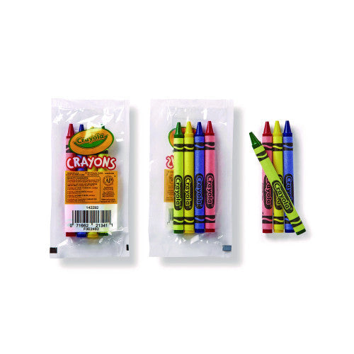 Crayola Classic Color Cello Pack Party Favor Crayons, 4 Colors/Pack, 360 Packs/Carton (520083)