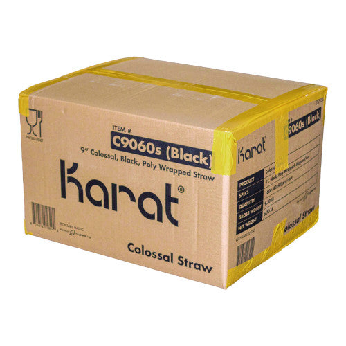 Karat Boba Straws, 9", Black, 1,600/Carton (C9060SBLACK)