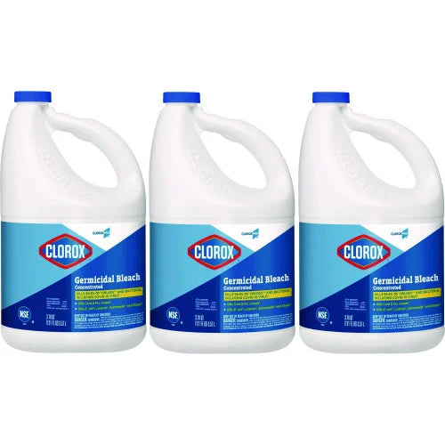 Clorox Concentrated Germicidal Bleach, Regular, 121 oz Bottle, 3/Carton (30966CT)