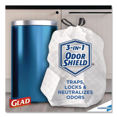 Glad Tall Kitchen Drawstring Trash Bags, 13 gal, 24" x 27.38", Gray, 100/Box (78526)