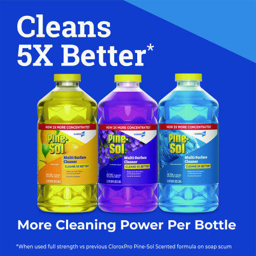Pine-Sol CloroxPro Multi-Surface Cleaner Concentrated, Lemon Fresh Scent, 80 oz Bottle, 3/Carton (60607CT)