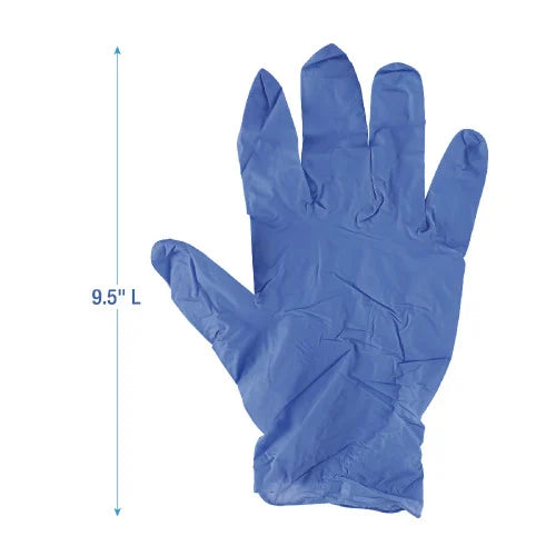 Boardwalk® Disposable Nitrile Gloves, Medium, Blue, 4 mil, 100/BX (BWK380MBXA)