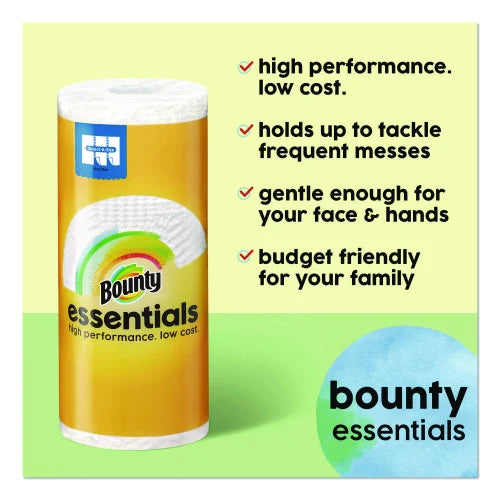 Bounty® Essentials Kitchen Paper Towel Rolls, 2-Ply, 162 Sheet Rolls, 12 Rolls (16681)