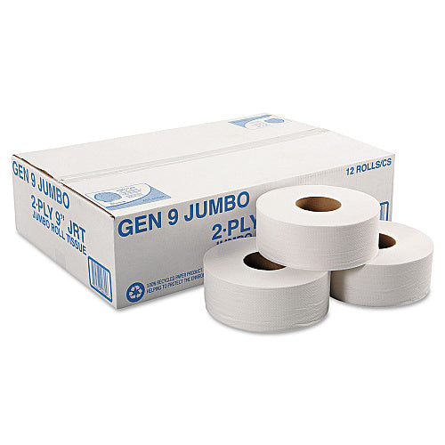 GEN® Jumbo Jr. Toilet Paper Rolls, 2-Ply, 700-ft., 12 Rolls (GEN9JUMBOB)