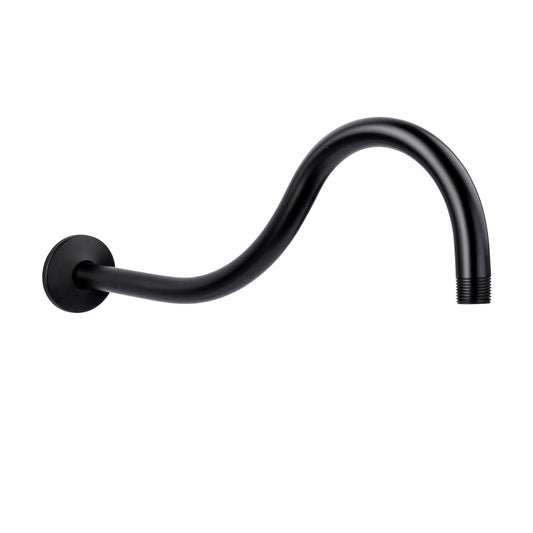 16 in. High-Arc Hook Shower Head Extension Arm (Black Finish)