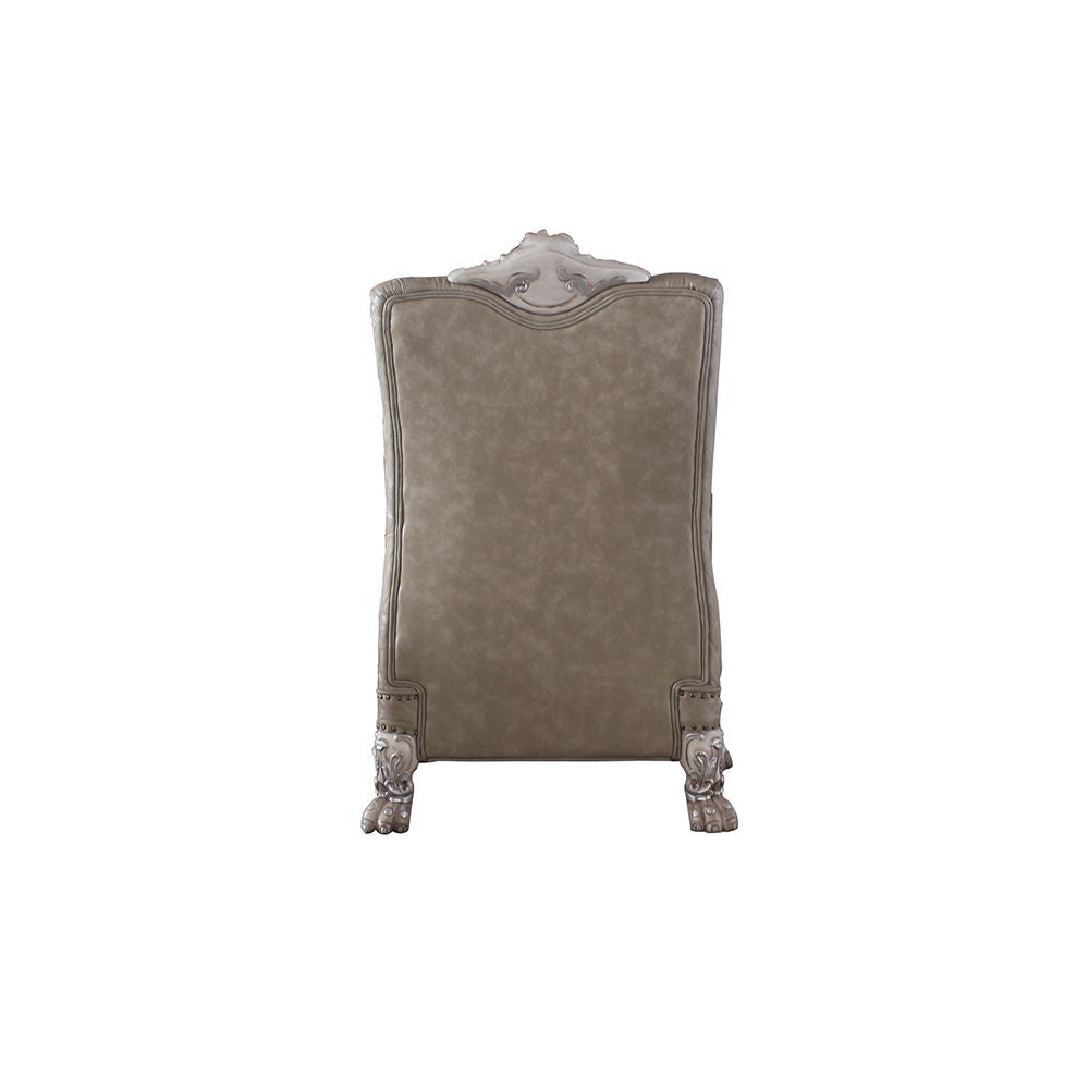 Dresden - Chair With Pillow - Synthetic Leather & Vintage Bone White