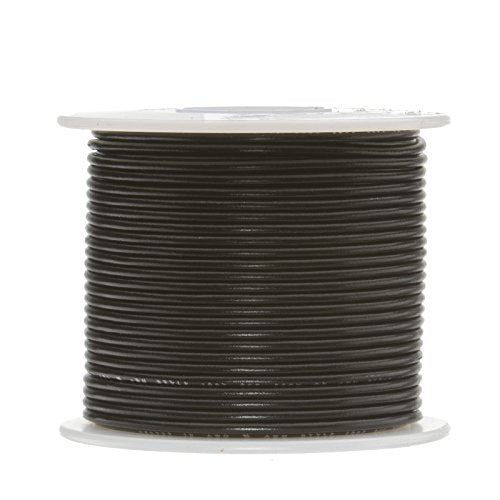 18 AWG Gauge Stranded Hook Up Wire, 100 ft Length, Black, 0.0403" Diameter, UL1007, 300 Volts