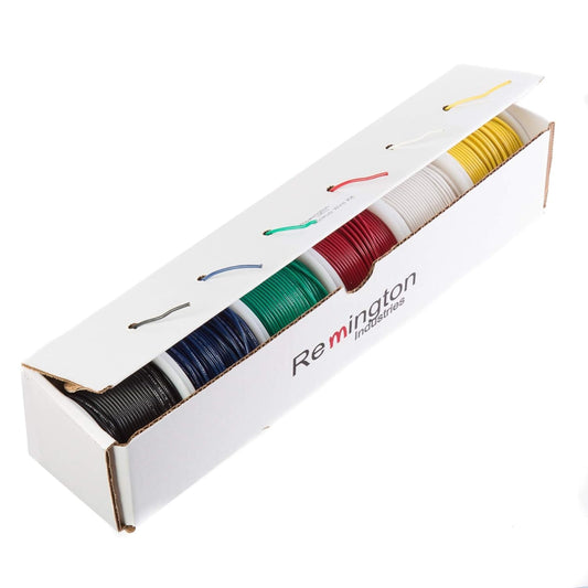 18 AWG Gauge TXL Automotive Stranded Hook Up Wire Kit, 25 ft Length Each, 6 Colors, 0.082" Diameter, 60 Volts
