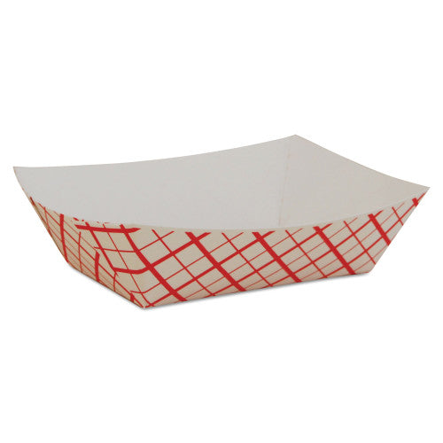 SCT Paper Food Baskets, 0.5 lb Capacity, 4.58 x 3.2 x 1.25, Red/White, Paper, 1,000/Carton (0409)