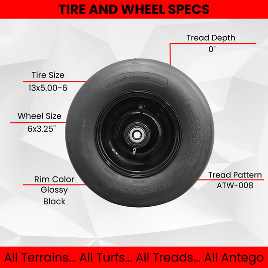 13x5.00-6 Pneumatic Tire and 6x3.25 Wheel Assemblies (Qty: 1)