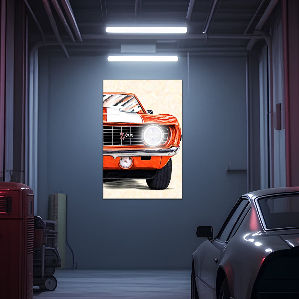 Car Neon LED Wall Light Sign - UV Printed Acrylic Garage Art